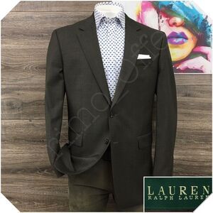 RALPH LAUREN Mens Blazer Sport Coat Casual Jacket Size 44L Brown Wool Suit‎